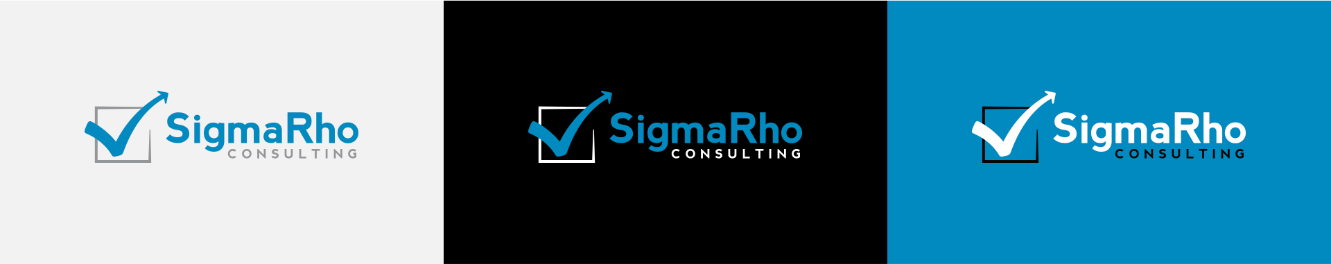Horizontal orientation of Sigma Rho logo on different color backgrounds