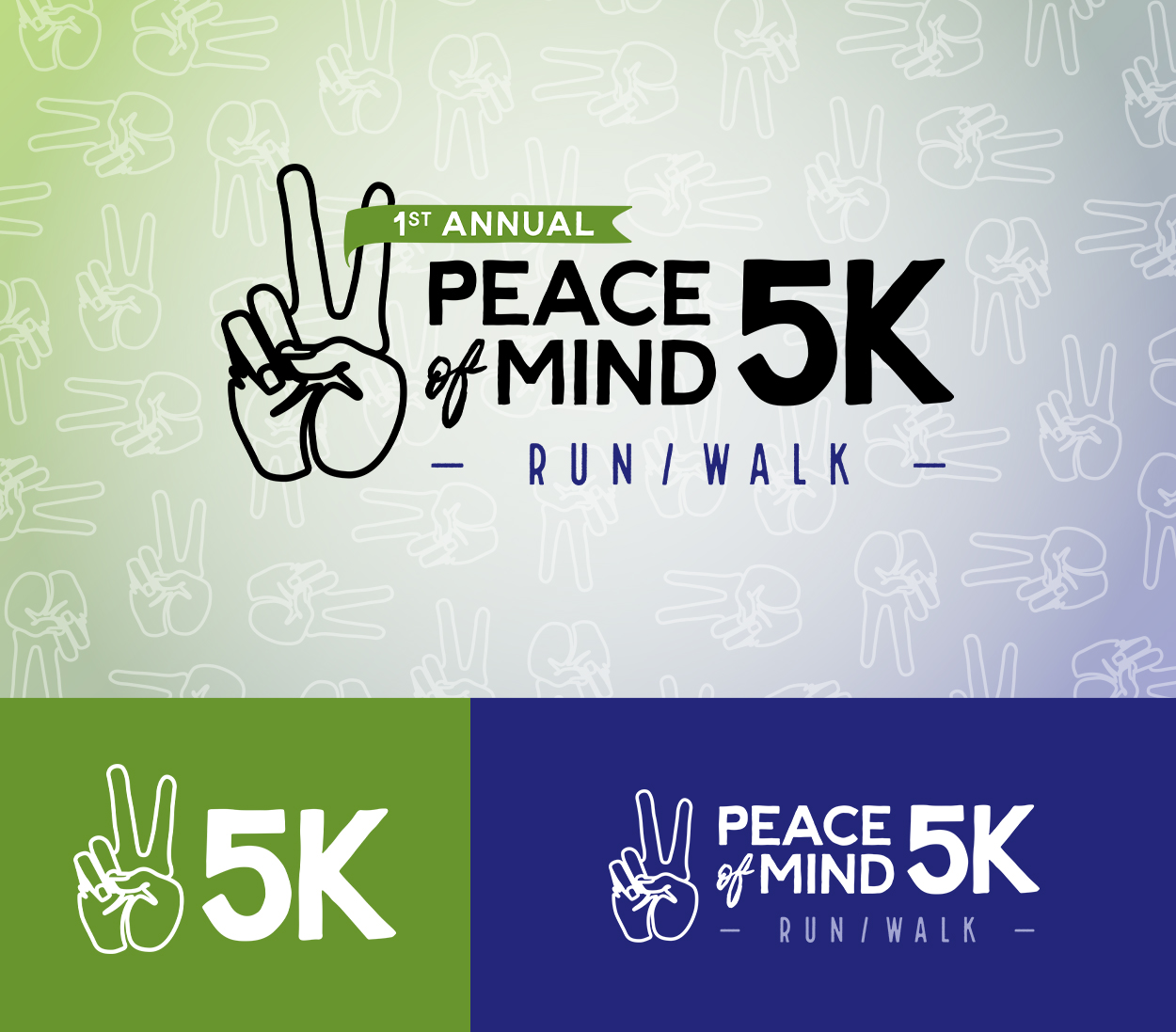 Peace of Mind 5K Logo Design in Three Different Layout Variations